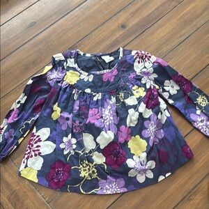 Old Navy Kids Floral Long Sleeve Top - Purple, Yellow, White